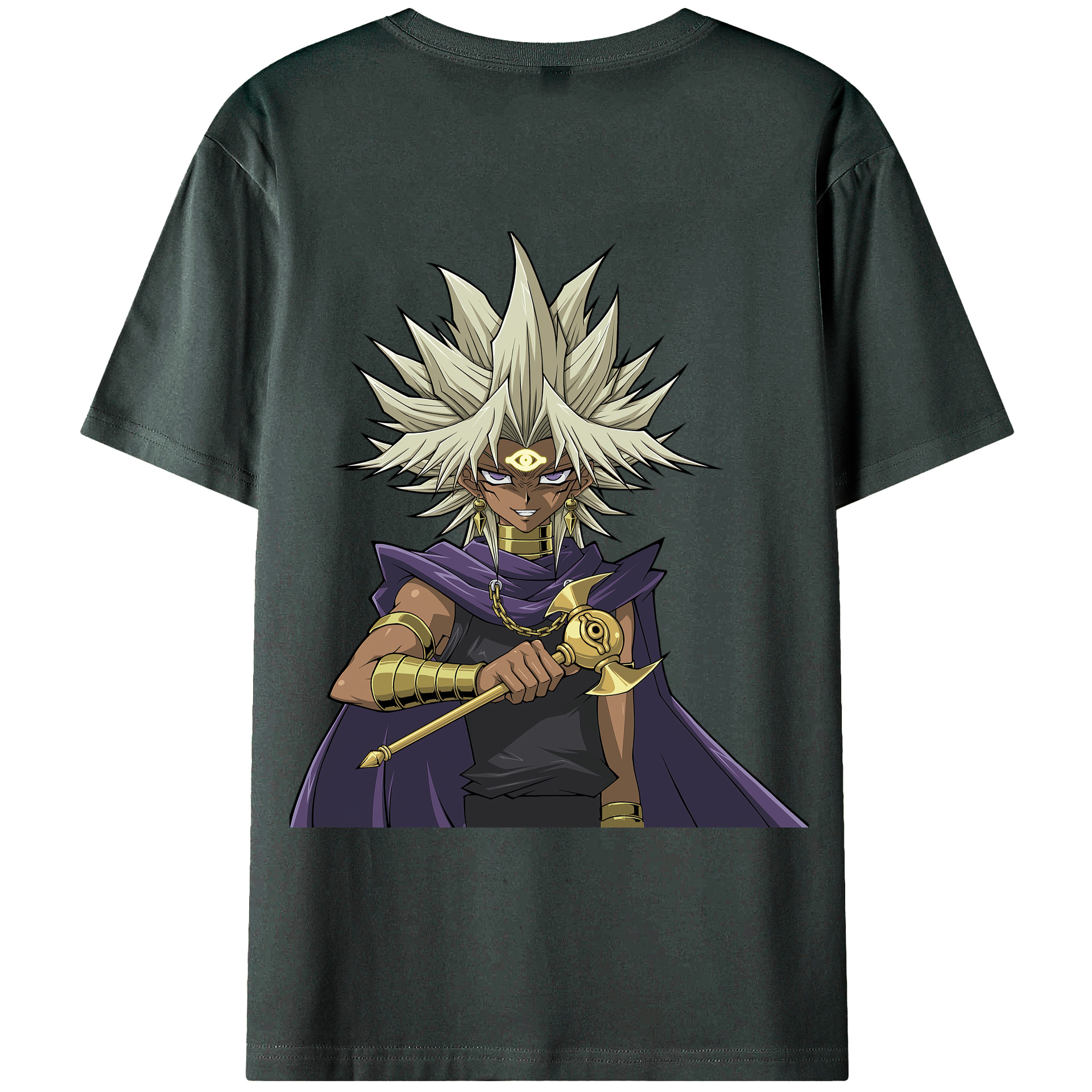 （画像用） 遊☆戯☆王 Yu-Gi-Oh! 綿100％ メンズ半袖Tシャツ（バックプリント） 通気性